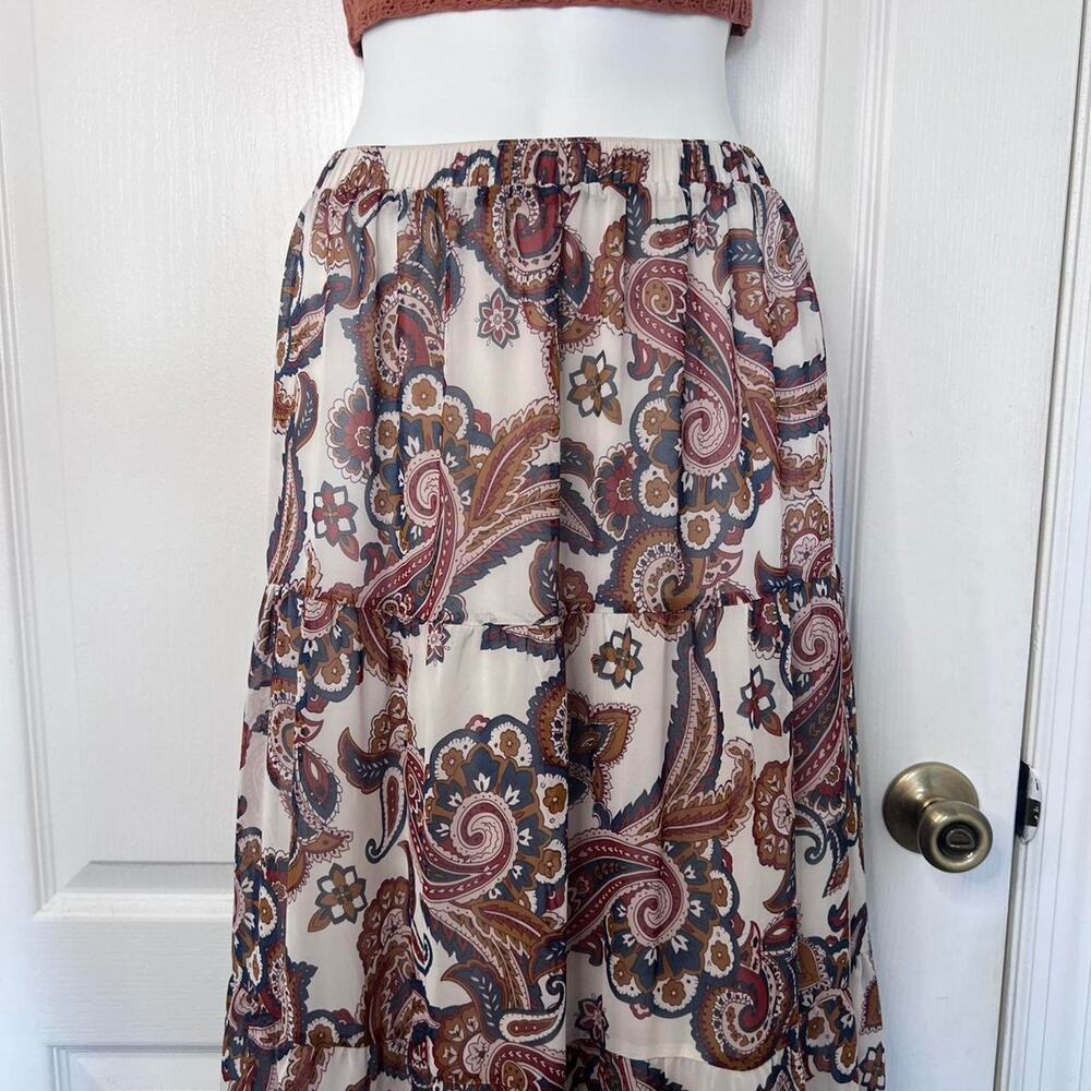 Paisley maxi skirt with elastic - Picture 2 of 4